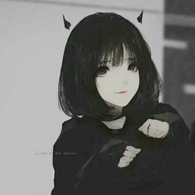 黑白动漫女头二次元病女