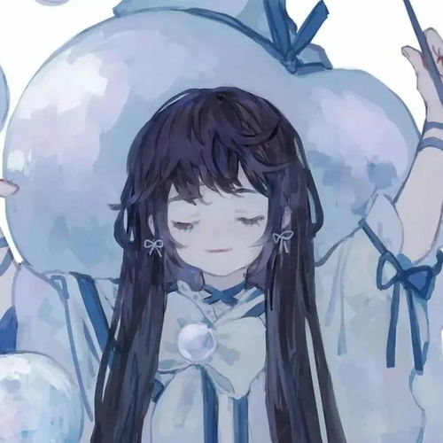 动漫女头蓝色系手绘女生头像壁纸