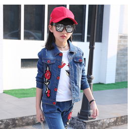 中大儿童韩版上衣儿童牛仔服潮新款女童牛仔外套春秋装兔制包邮