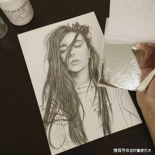 有颜色的素描,画的真美