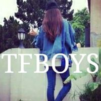 关于tfboys蓝色的女生头像带字