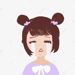 卡通女生哭脸手绘卡通插画素材图片免费下载高清psd千库网图片编号11292899