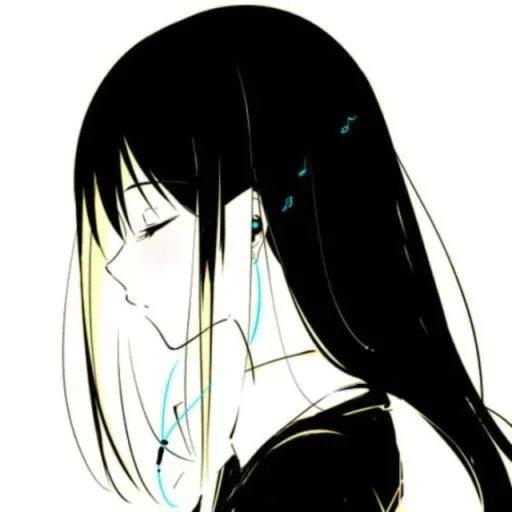 动漫女头黑白