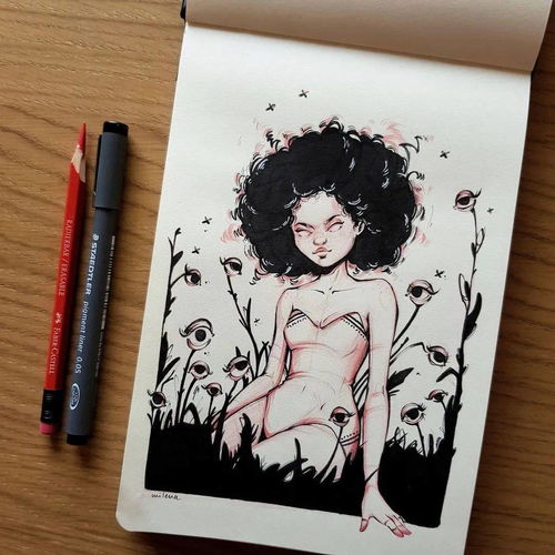 暗黑风女生插画有喜欢这个味道的吗