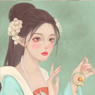 手绘古风女生头像披星戴月路过山水万城,祝自己与温柔重逢