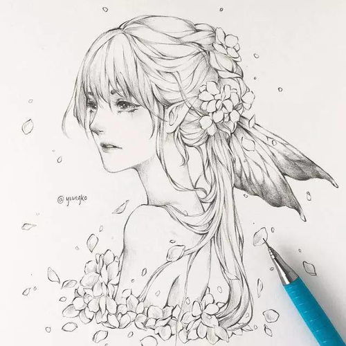 cg原画插画教程绝美仙气女生线稿临摹手绘