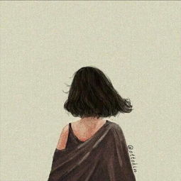 好看的手绘背影女生微信头像