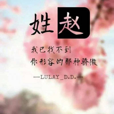 赵姓氏头像带字图片女