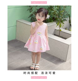 青纯木子夏装童装韩版女童连衣裙儿童洋气公主裙2019小童女宝宝学院风裙子