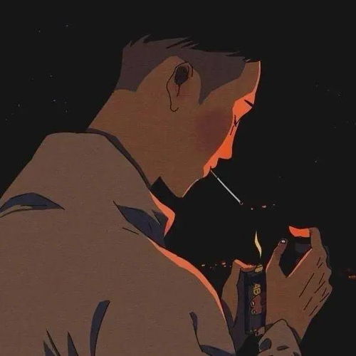 抽烟头像动漫颓废