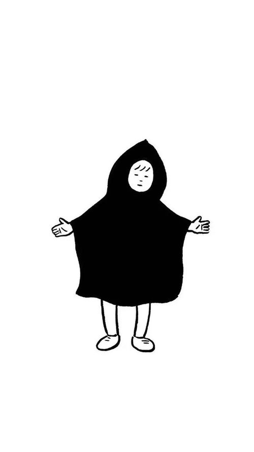 手绘女生黑白简约可爱头像励志壁纸