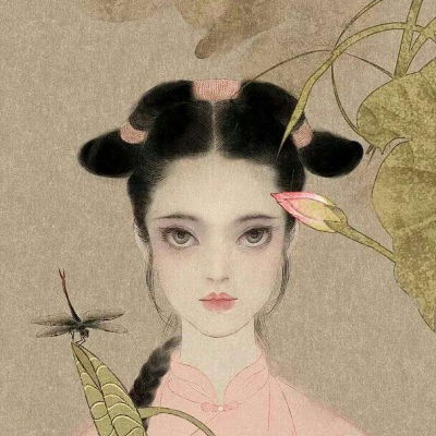 插画头像女简单大气古风