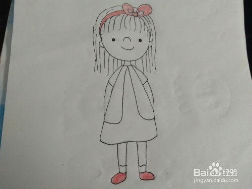 手绘女孩简笔画