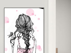 北欧ins美女插画背影装饰画图片设计素材高清模板下载7.10mb其他大全