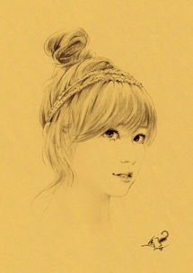 求少女头像素描黄底套图,如果有类似的也请附上