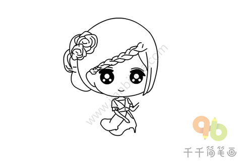 q版人物可爱萌萌女生简笔画