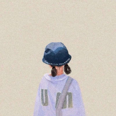 卡通背影头像唯美漂亮手绘画女生背影图片