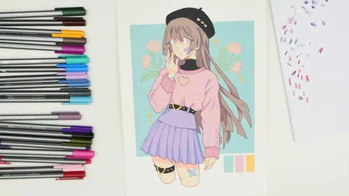 治愈系女生插画手绘教程