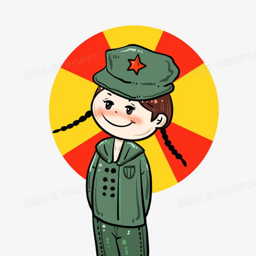 手绘红军建军节女孩小清新插画png图片素材免费下载手绘png30003000像素熊猫办公