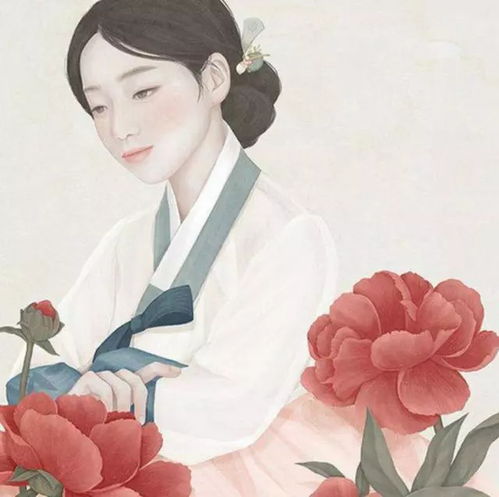 欧美清新唯美风女生头像插画