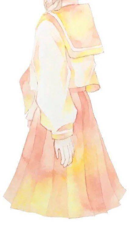 水彩插画清新唯美动漫女孩jk发型手绘上色