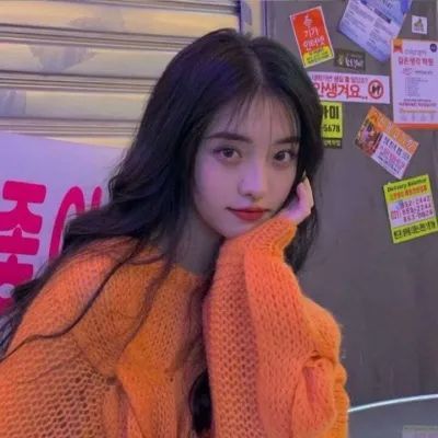 女生头像橙黄色系女生头像