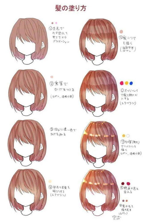 原画教程小白不会画动漫少女头发一招快速学会短发长发技巧