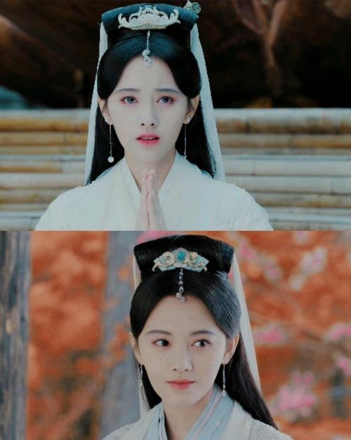 古装美女要想有仙气,头上怎能少得了,蝴蝶结和飘带