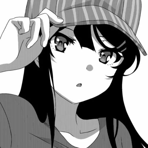 这组黑白动漫女头针不戳