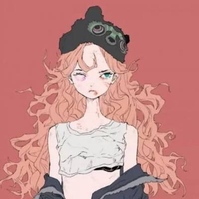 彩色手绘头像女生唯美简约微信手绘女气质头像