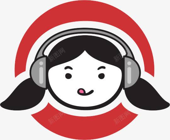 戴耳机的卡通小女孩头像图标设计图片免费下载页面网页平面电商创意素材女人素材