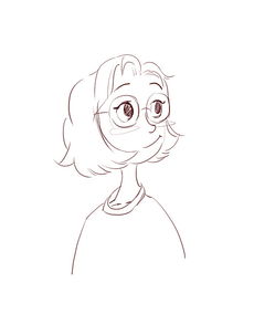 人像插画手绘短发女孩