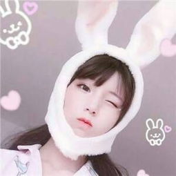 超萌圆脸妹子女生头像可爱兔耳朵女生头像