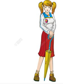 雨伞女生矢量图免费下载ai格式编号14669385千图网