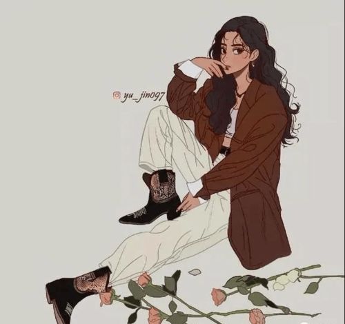 马克笔手绘梦幻美少女动漫头像合集