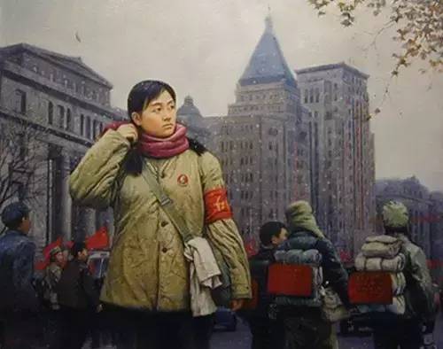 油画中最美女知青