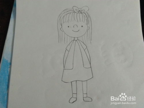 手绘女孩简笔画