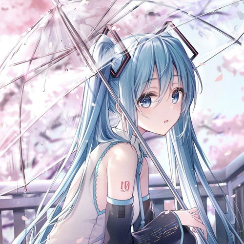 蓝粉系动漫头像长发飘飘的仙女小姐姐初音
