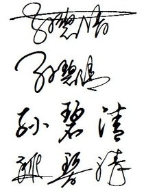 有姓名签名吗,帮忙签一个,姓名,孙碧清