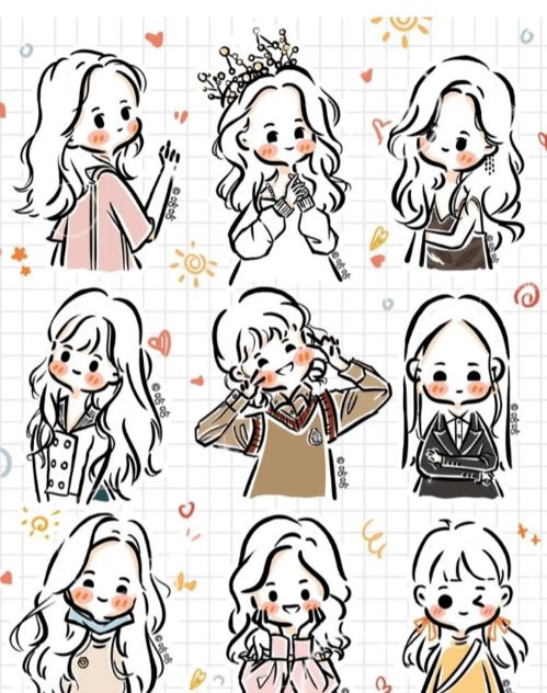 简笔人物可爱小女生头像