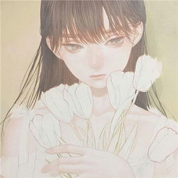 现代彩色素描头像女生唯美最新2018一眼见你万物不及