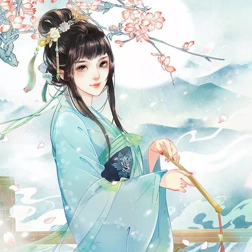 唯美古风插画头像女生插画