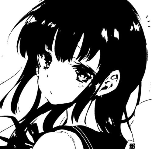 超奈斯的黑白动漫女生头像