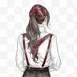 女生背影头像卡通紫色