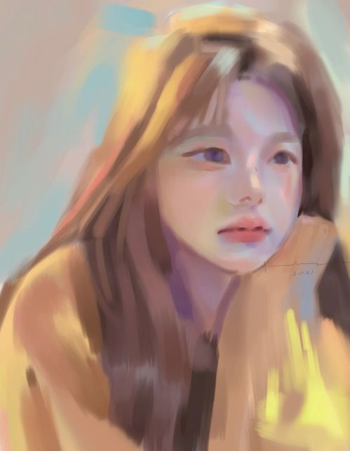 少女头像板绘懵懵懂懂的眼睛少女