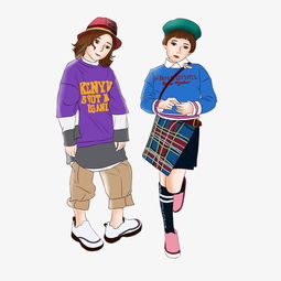 街拍黑色裙子时尚美女插画少女绘画模特时尚女孩图片素材其他格式下载动漫人物大全