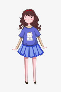 短裙卡通短发发箍手绘动画小女孩图片素材其他格式下载动漫人物大全