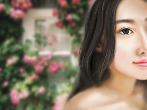 小清新美女画像插画手绘