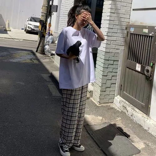 纯棉ins网红雾霾蓝色短袖t恤女夏韩版原宿港风学生宽松打底衫上衣