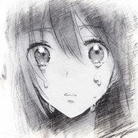 素描头像女生流泪的